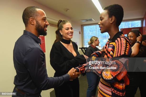 Justin Ervin, models Ashley Graham and Herieth Paul attend Glamour's "The Girl Project" on the International Day of the Girl on October 11, 2017 in...