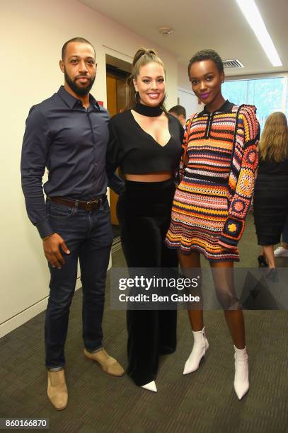 Justin Ervin, models Ashley Graham and Herieth Paul attend Glamour's "The Girl Project" on the International Day of the Girl on October 11, 2017 in...