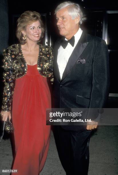 Personality Phyllis George and politician John Y. Brown, Jr. Attend the Audrey Hepburn's Film Retrospective and Tribute Gala on October 21, 1987 at...
