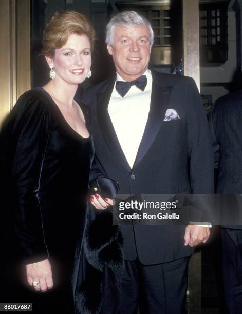 Personality Phyllis George and politician John Y. Brown, Jr. Attend Luciano Pavarotti in Concert on November 1, 1987 at Carnegie Hall in New York...