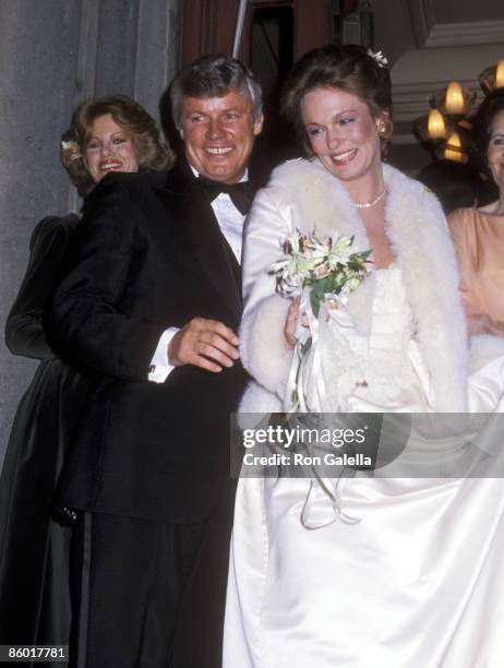 Governor John Y. Brown, Jr. And Phyllis George exit chuch after their wedding ceremony on March 17, 1979 at the Marble Collegiate Church in New York...