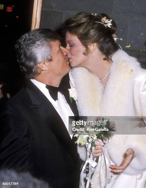 Governor John Y. Brown, Jr. And Phyllis George exit chuch after their wedding ceremony on March 17, 1979 at the Marble Collegiate Church in New York...