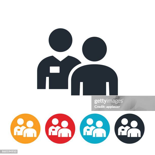 salesman icon - two people stock illustrations