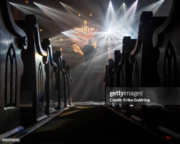 Jason Isbell performs during his soundcheck at Ryman Auditorium on October 10, 2017 in Nashville, Tennessee.