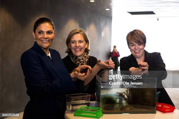 Crown Princess Victoria of Sweden together with Swedish Environment Minister Karolina Skog and mayor of Malmo Municipality Katrin Stjernfeldt Janmerk...