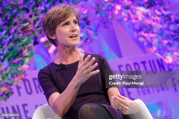 Former Deputy Attorney General, U.S. Department of Justice Sally Yates speaks onstage at the Fortune Most Powerful Women Summit - Day 3 on October...