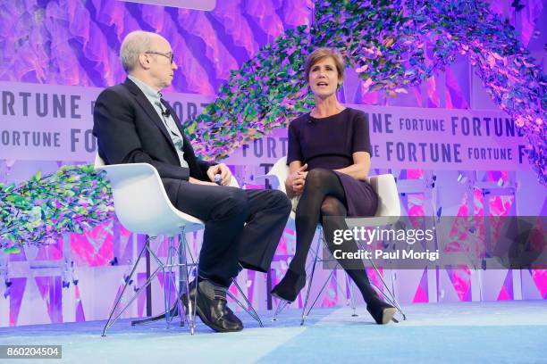 Time Inc. Chief Content Officer Alan Murray and Former Deputy Attorney General, U.S. Department of Justice Sally Yates speak onstage at the Fortune...