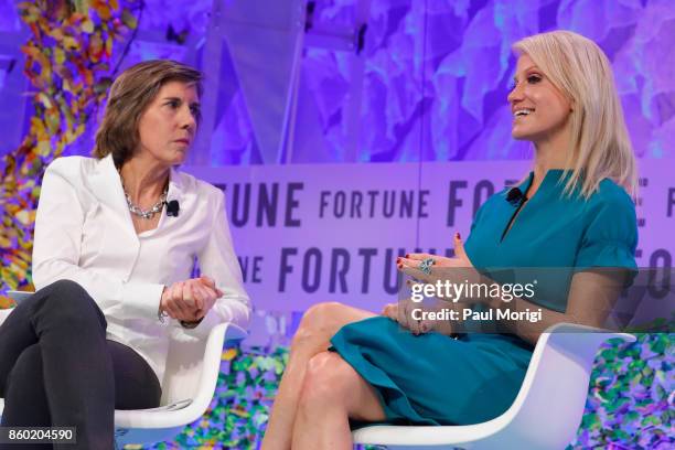 Executive Director, Fortune MPW Summits and Live Content, Pattie Sellers, and Counselor to the President Kellyanne Conway speak onstage at the...