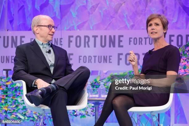 Time Inc. Chief Content Officer Alan Murray and Former Deputy Attorney General, U.S. Department of Justice Sally Yates speak onstage at the Fortune...