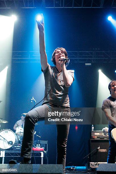 William Beckett of The Academy Is performs on stage at the Give It A Name Incoming Tour 2009 at Brixton Academy on April 17, 2009 in London, England.