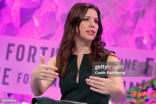 Political Commentator Mary Katharine Ham speaks onstage at the Fortune Most Powerful Women Summit - Day 3 on October 11, 2017 in Washington, DC.