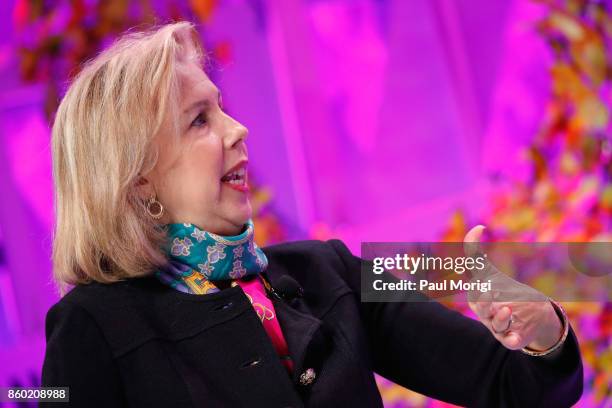 Time Inc. News Group Editorial Director Nancy Gibbs speaks onstage at the Fortune Most Powerful Women Summit - Day 3 on October 11, 2017 in...