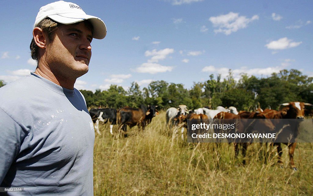Zimbabwean farmer Brian Bronkhoust looks