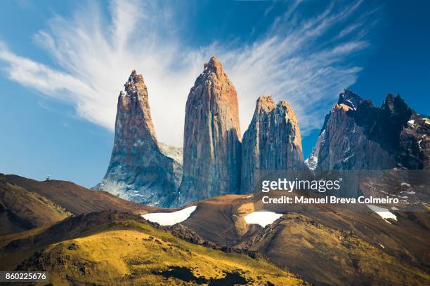torres del paine national park - chile stock-fotos und bilder