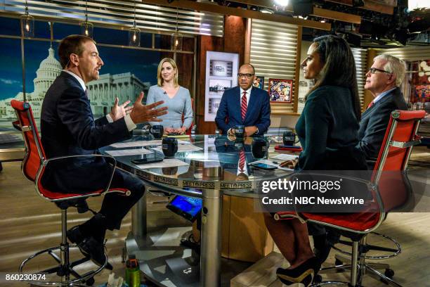 Pictured: ? Moderator Chuck Todd, Carol Lee, National Political Reporter, NBC News, Eugene Robinson, Columnist, The Washington Post, Hugh Hewitt,...