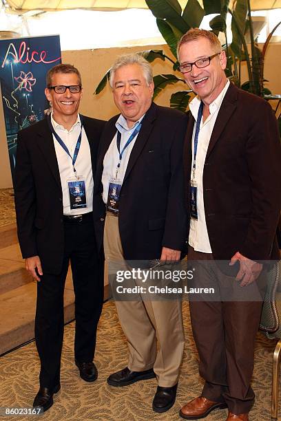 Michael Lombardo, Moctesuma Esparza, and Clint Culpepper attend NALIP 10: A Decade Of Influence's Keynote Lunch at the Palm Garden Ballroom at The...