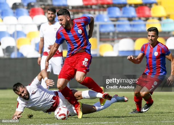 Mirkan Aydin of Altinordu is in action during Turkish Football Federation 1st League match between Altinordu and Gaziantepspor at Bornova Stadium in...