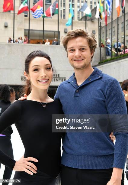 Olympic Gold medalists Meryl Davis and Charlie White host the first skate of the season at The Rink at Rockefeller Center on October 11, 2017 in New...