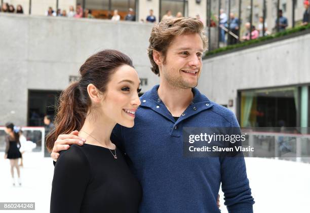 Olympic Gold medalists Meryl Davis and Charlie White host the first skate of the season at The Rink at Rockefeller Center on October 11, 2017 in New...