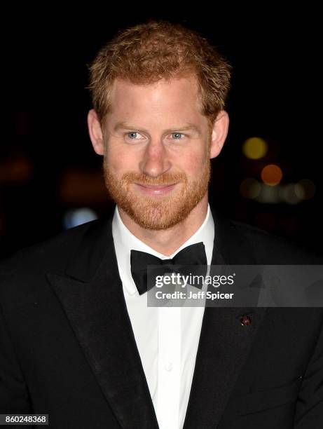 Prince Harry attends 100 Women in Finance Gala Dinner in aid of Wellchild at the Victoria and Albert Museum on October 11, 2017 in London, England.