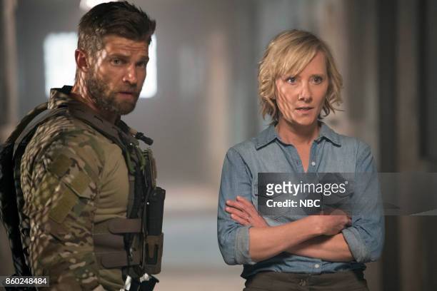 Break Out" Episode 104 -- Pictured: Mike Vogel as Captain Adam Dalton, Anne Heche as Patricia Campbell --