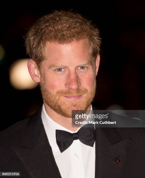 Prince Harry attends 100 Women in finance Gala dinner in aid of wellchild at Victoria and Albert Museum on October 11, 2017 in London, England.