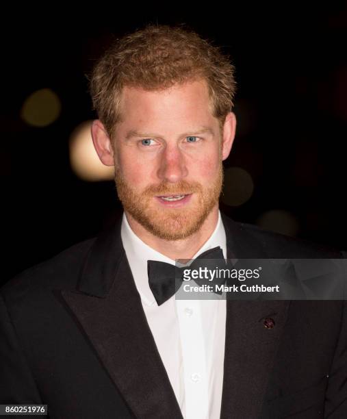 Prince Harry attends 100 Women in finance Gala dinner in aid of wellchild at Victoria and Albert Museum on October 11, 2017 in London, England.