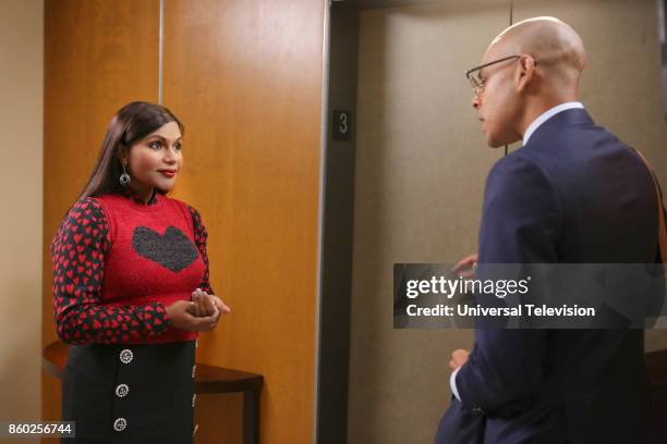 Anna & Jeremy's Meryl Streep Costume Party" Episode 605 -- Pictured: Mindy Kaling as Mindy Lahiri, Yassir Lester as David --