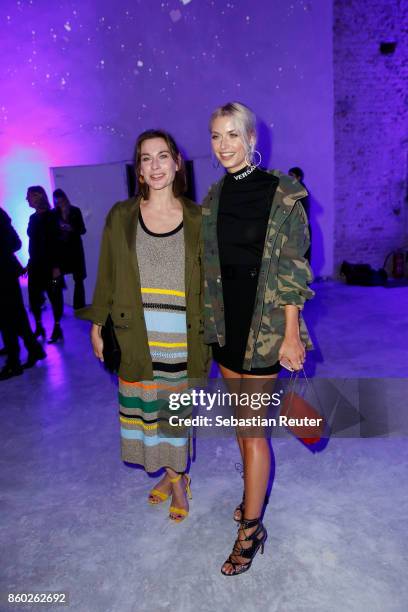 Actress Christiane Paul and Lena Gercke attend the Moncler X Stylebop.com launch event at the Musikbrauerei on October 11, 2017 in Berlin, Germany.