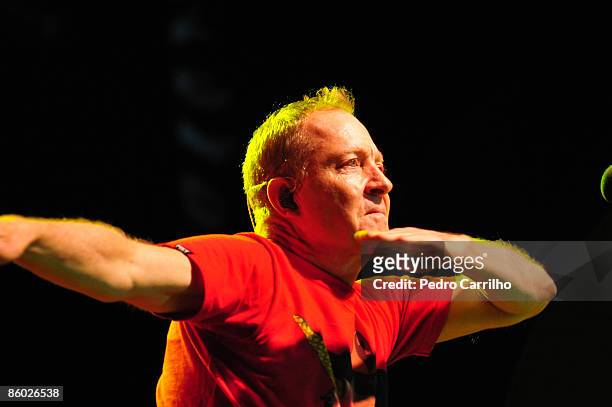 Fred Scheider of the American band B 52's performs during concert at Citibank Hall on April 17, 2009 in Rio de Janeiro, Brazil. This tour is to...