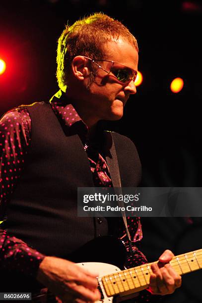 Keith Strickland of the American band B 52's performs during concert at Citibank Hall on April 17, 2009 in Rio de Janeiro, Brazil. This tour is to...