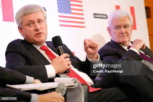 The Right Honourable Stephen Harper and Hon. Newt Gingrich speak about Trump, Trudeau, and Nieto regarding NAFTA Negotiations at Dentons NAFTA 2.0...