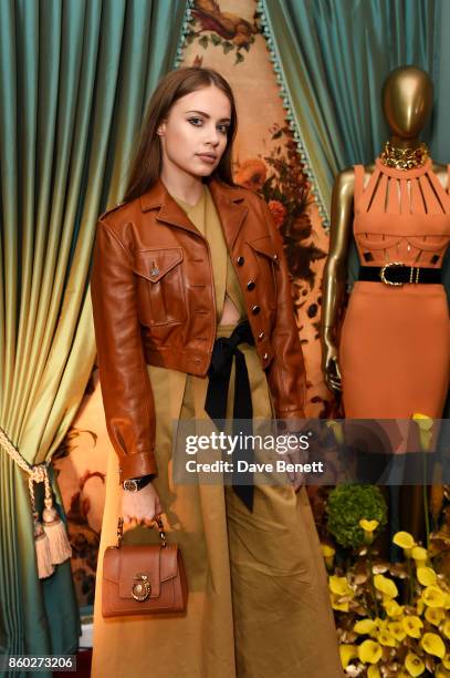 Xenia Tchoumi attends the William Vintage x Farfetch Gianni Versace archive launch dinner at The Dorchester on October 11, 2017 in London, England.