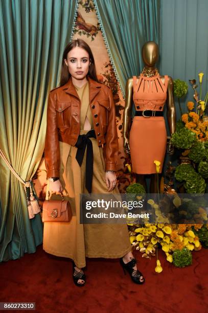 Xenia Tchoumi attends the William Vintage x Farfetch Gianni Versace archive launch dinner at The Dorchester on October 11, 2017 in London, England.