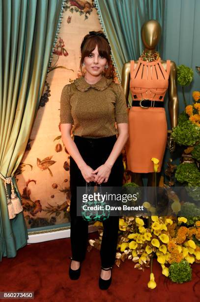 Ophelia Lovibond attends the William Vintage x Farfetch Gianni Versace archive launch dinner at The Dorchester on October 11, 2017 in London, England.
