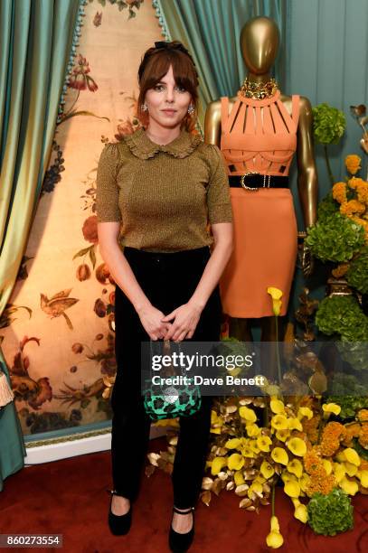 Ophelia Lovibond attends the William Vintage x Farfetch Gianni Versace archive launch dinner at The Dorchester on October 11, 2017 in London, England.