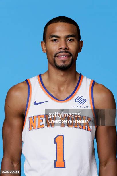 Ramon Sessions of the New York Knicks poses for a head shot at the New York Knicks Practice Center on October 11, 2017 in Tarrytown, New York. NOTE...