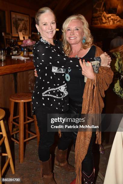 Anne Hearst McInerney and Sharon Bush attend Hearst Castle Preservation Foundation Annual Benefit Weekend "Hearst Ranch Patron Cowboy Cookout" at...