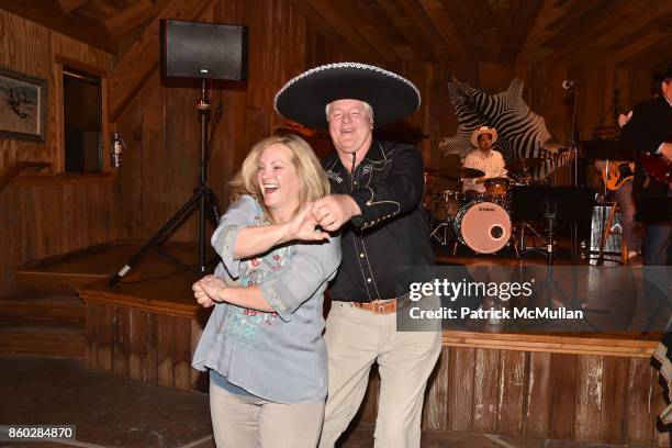 Patricia Hearst Shaw and Jamie Figg attend Hearst Castle Preservation Foundation Annual Benefit Weekend "Hearst Ranch Patron Cowboy Cookout" at...