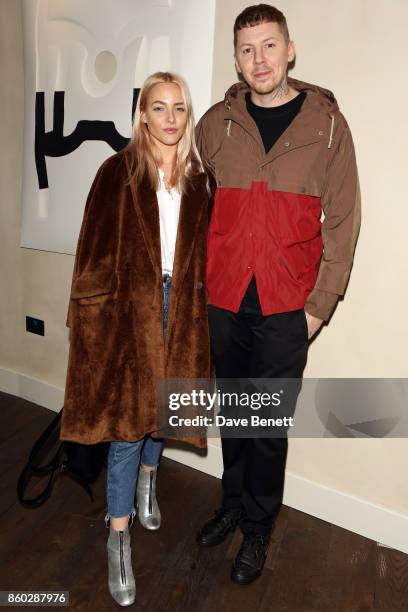 Fae Williams and Professor Green attends the launch of The Great Eight Guacamoles, London's first Guacamoles and Tequila Bar, at Cantina Laredo on...