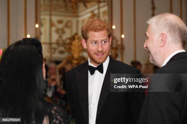 Prince Harry attends 100 Women in Finance Gala Dinner in aid of Wellchild at the Victoria and Albert Museum on October 11, 2017 in London, England.