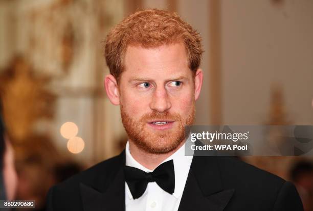 Prince Harry attends 100 Women in Finance Gala Dinner in aid of Wellchild at the Victoria and Albert Museum on October 11, 2017 in London, England.