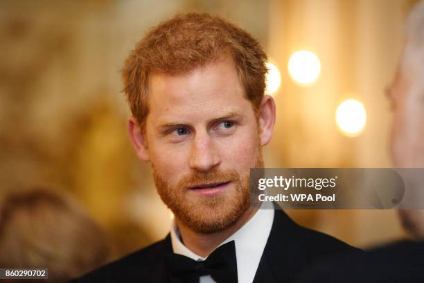 Prince Harry attends 100 Women in Finance Gala Dinner in aid of Wellchild at the Victoria and Albert Museum on October 11, 2017 in London, England.