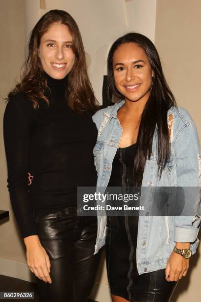 Johanna Konta and Heather Watson attends the launch of The Great Eight Guacamoles, London's first Guacamoles and Tequila Bar, at Cantina Laredo on...