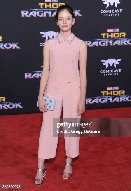 Mackenzie Foy arrives at the premiere of Disney and Marvel's "Thor: Ragnarok" at the El Capitan Theatre on October 10, 2017 in Los Angeles,...