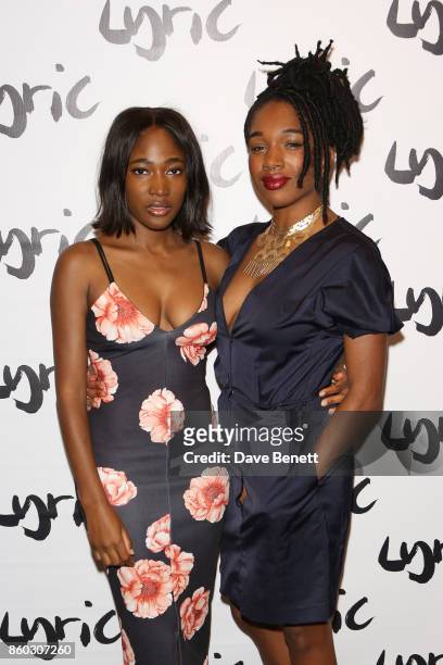 Adelayo Adedayo and Cherrelle Skeete attend the press night after party for "The Seagull" at The Lyric Hammersmith on October 11, 2017 in London,...