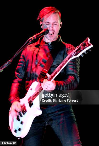 Jerry Horton of Papa Roach performs live on stage at O2 Apollo Manchester on October 11, 2017 in Manchester, England.