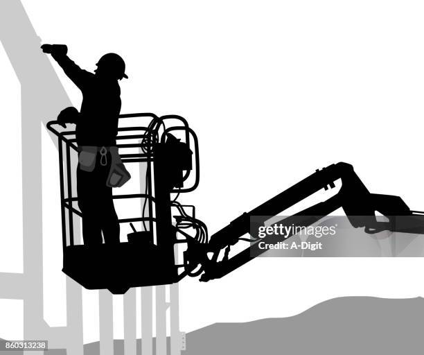 steel beam construction - stereotypically working class stock illustrations