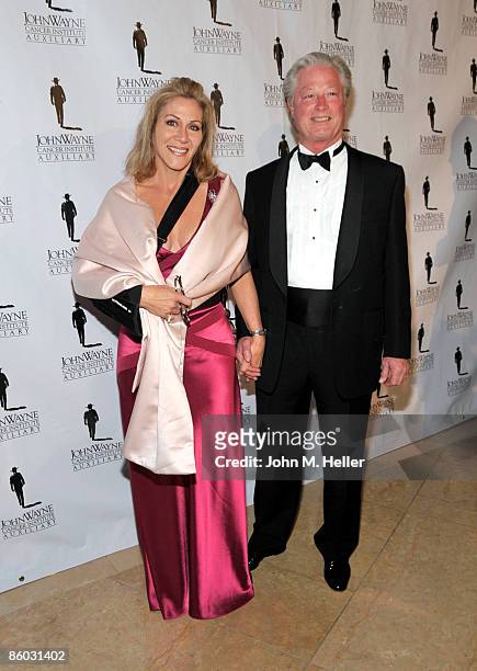 Aissa Wayne and Scott Conrad attend the 24th Annual Odyssey Ball at the Beverly Hilton Hotel on April 18, 2009 in Beverly Hills, California. The...