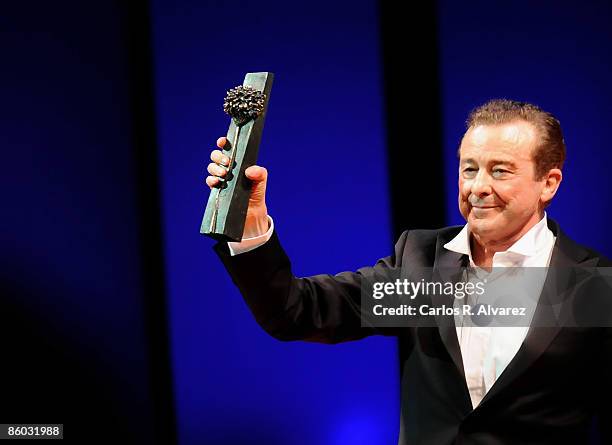 Actor Juan Diego receives the 'Malaga' Award at the Cervantes Theater during the 12th Malaga Film Festival on April 18, 2009 in Malaga, Spain.